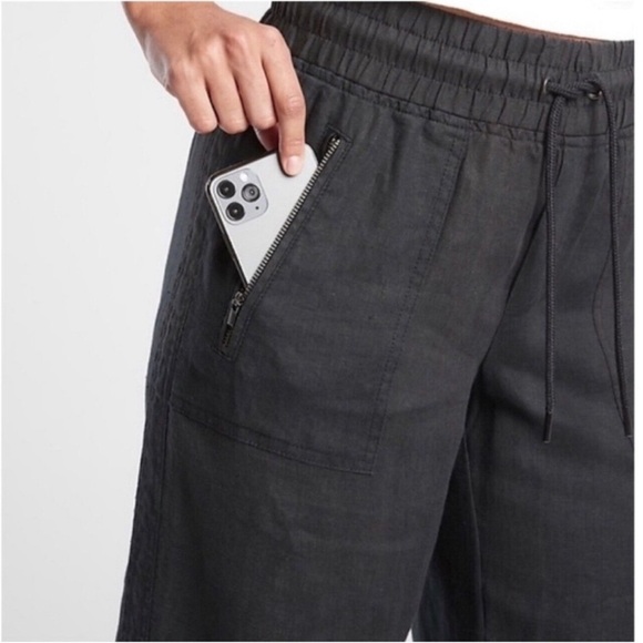 ATHLETA Cabo Linen Wide Leg Pants Black 4/p - Picture 12 of 12